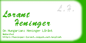 lorant heninger business card
