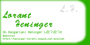 lorant heninger business card